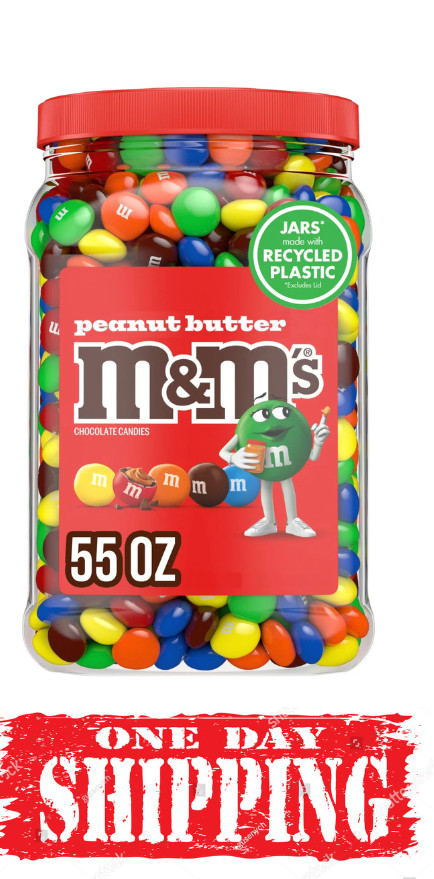 M&M’s Peanut Butter Milk Chocolate Candies Candy With Party-Size Jar 55 Oz gallery