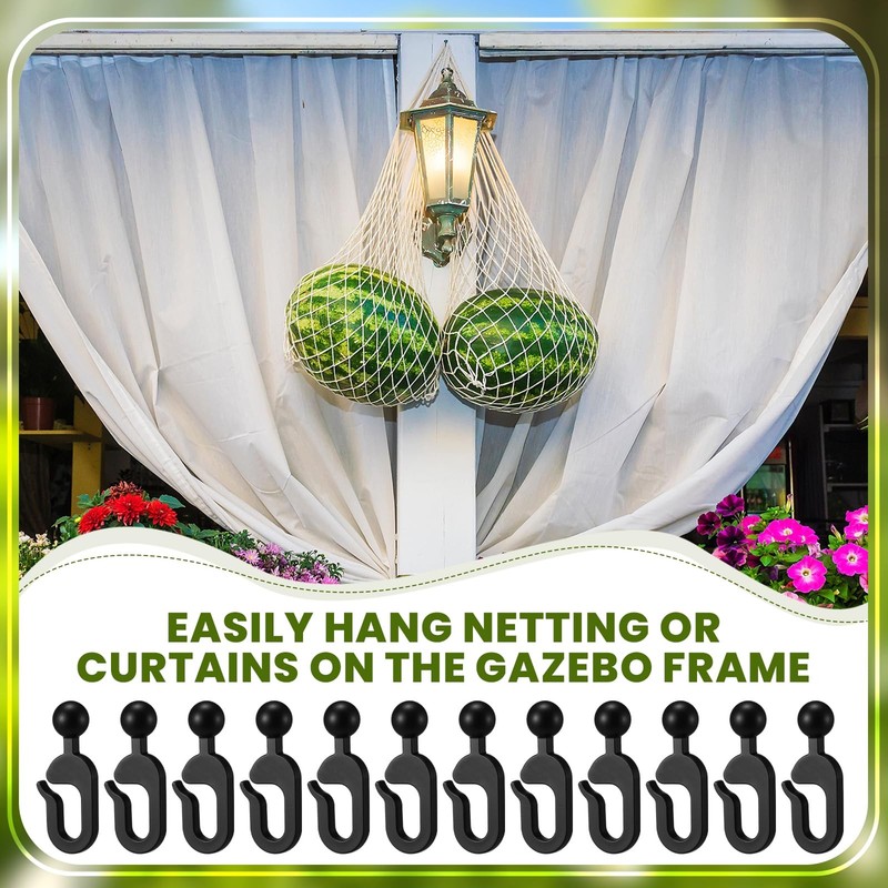 Colingmill 200 Pack Plastic Hooks for Gazebo Curtains and Mosquito Black gallery