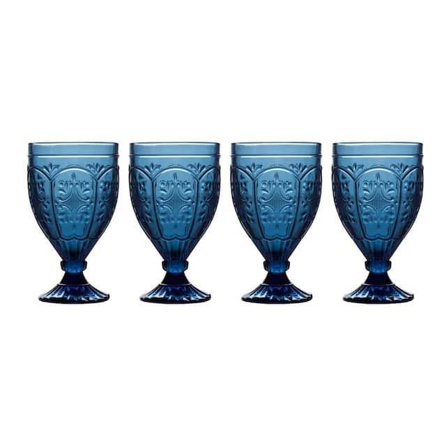 Fitz & Floyd “Trestle” Water or Beverage Glasses - Indigo (Set of 4) gallery