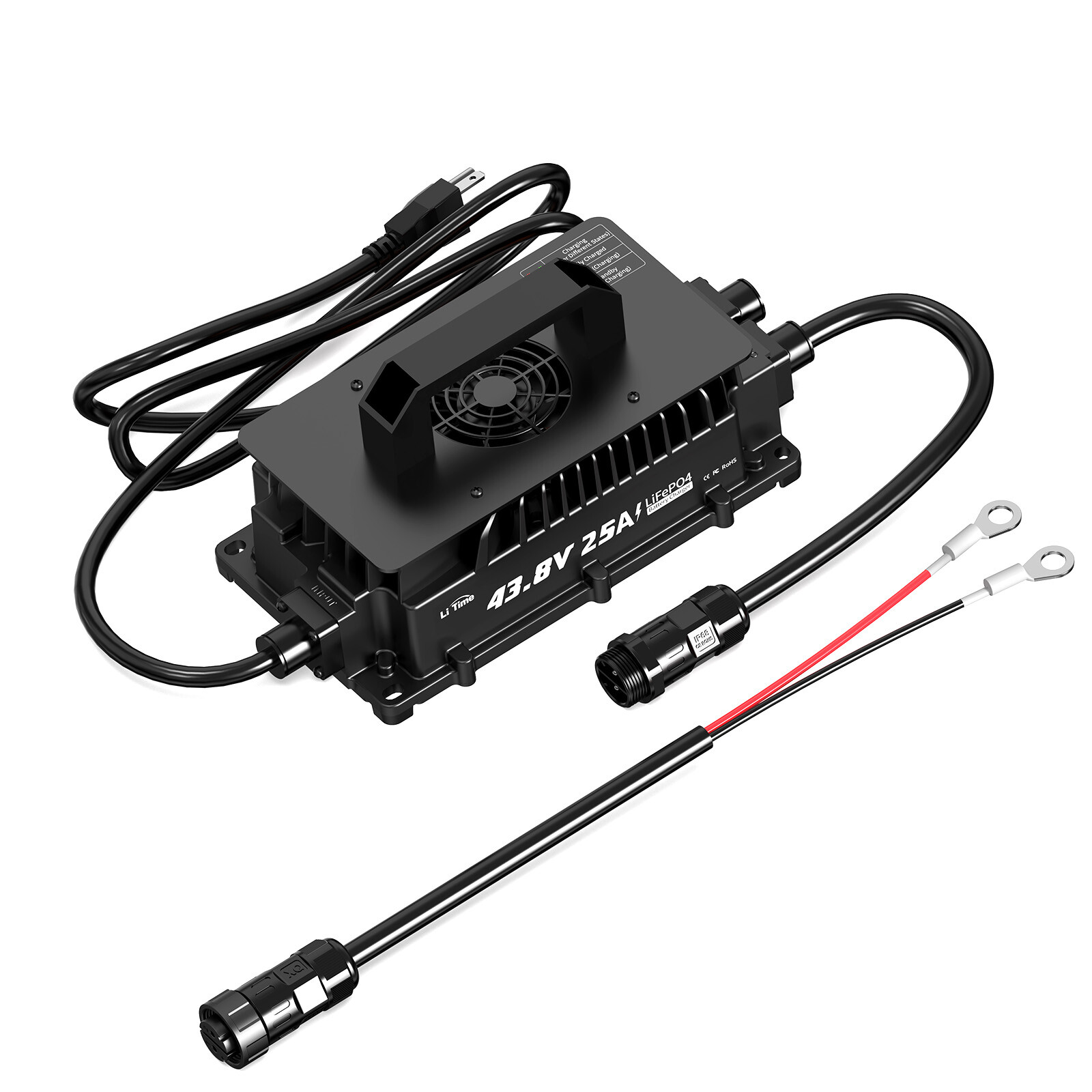 LiTime 43.8V 25A Smart AC-DC Waterproof Charger for 36V Lithium LiFePO4 Battery gallery