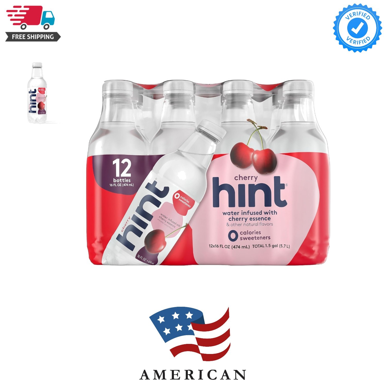 Flavored Bottled Water, Cherry - Purified Water Beverages with Zero Calories,... gallery