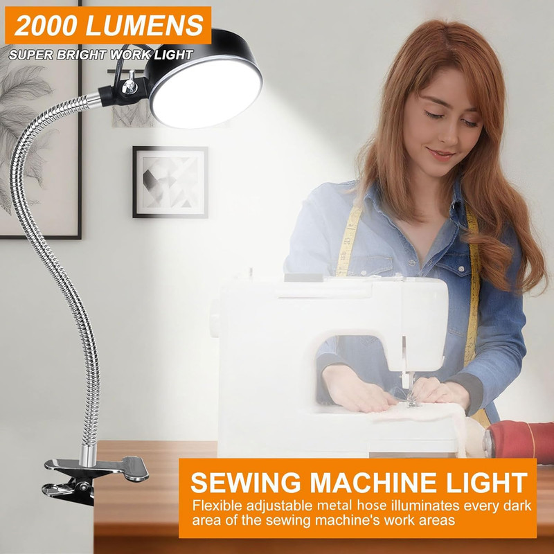 Clamp Light, LED Work Light with Flexible & Strong Clip for Workshop, Sewing, La gallery