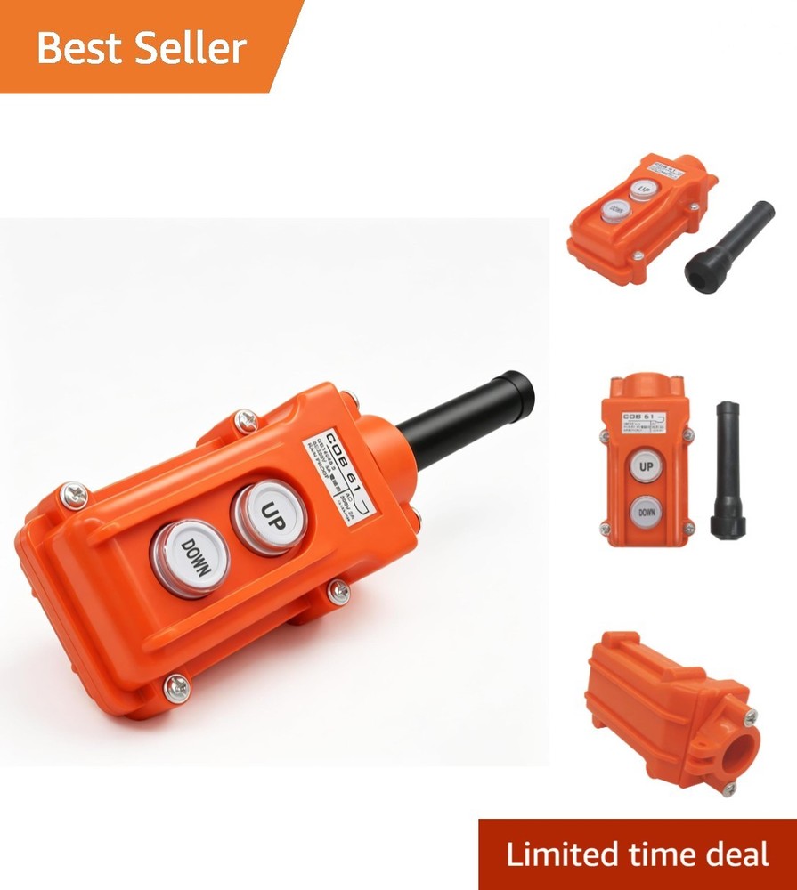 Durable Wall-Mounted Push Button Switch for Electric Hoists - Orange, Rated
