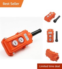 Durable Wall-Mounted Push Button Switch for Electric Hoists – Orange, Rated