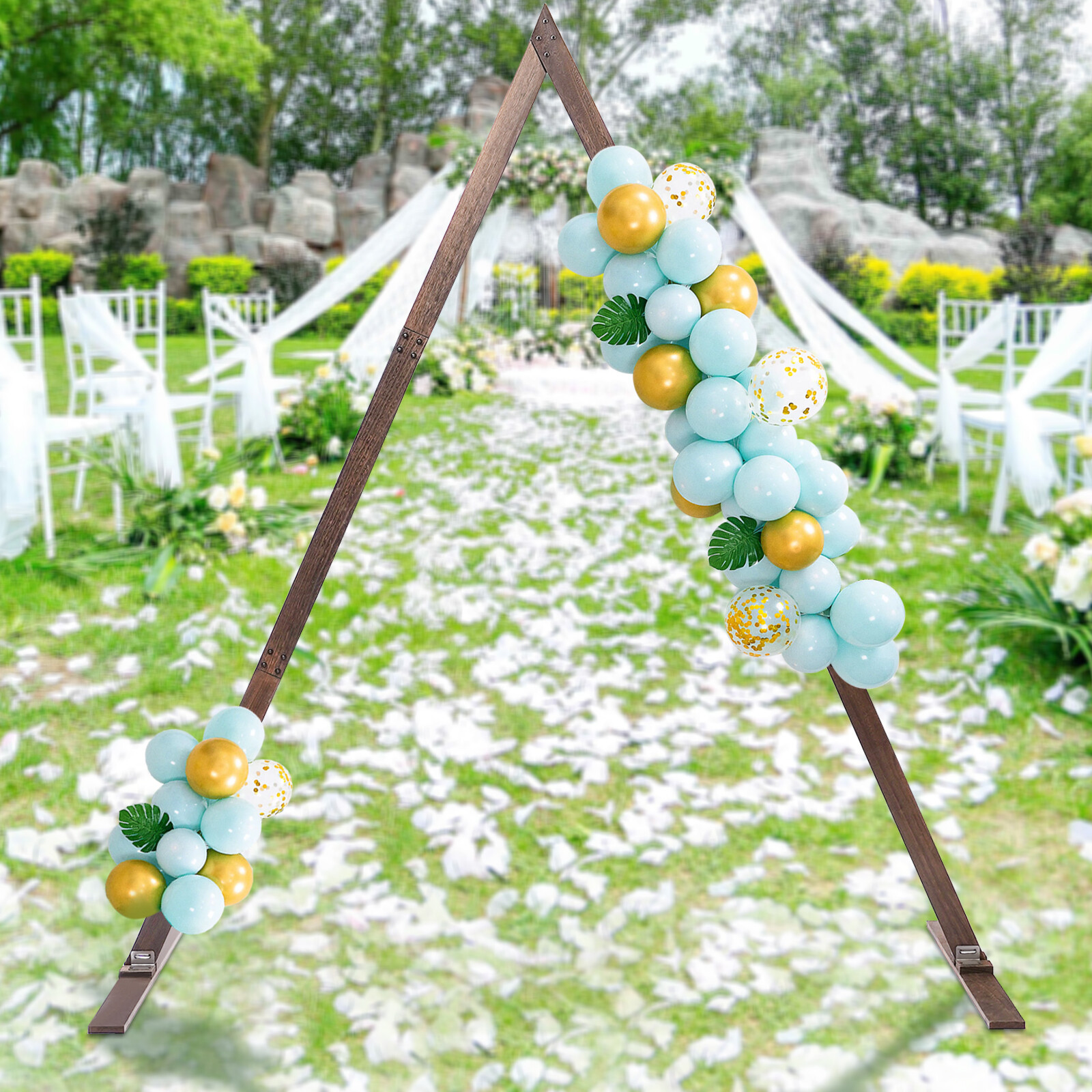 8.2ft Vintage Wood Wedding Arch Backdrop Flower Stand Rack Background Decor Prop gallery