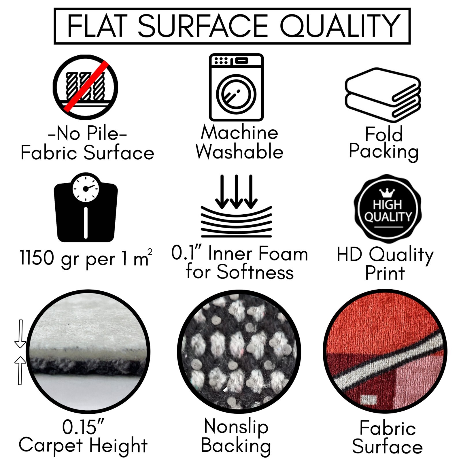 Retro Style Black and White Kitchen Carpet Round Square Rectangle Checkered Mat gallery