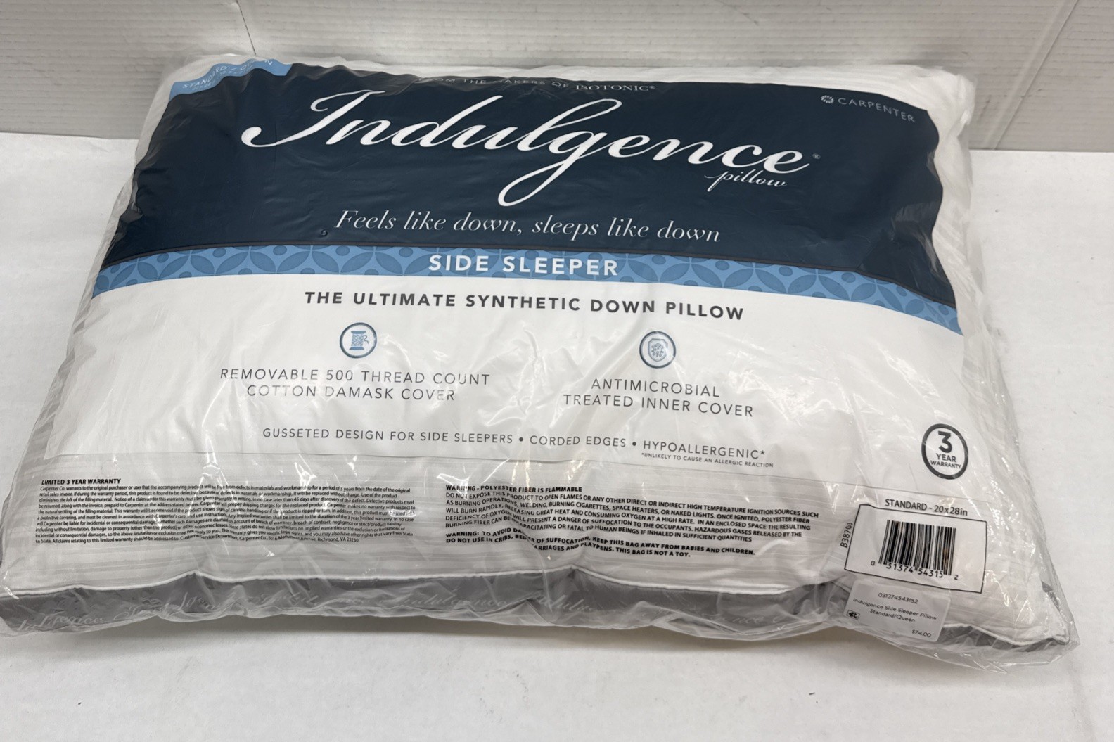 Isotonic Indulgence Synthetic Down Pillow | Side Sleeper (Standard/Queen) New gallery