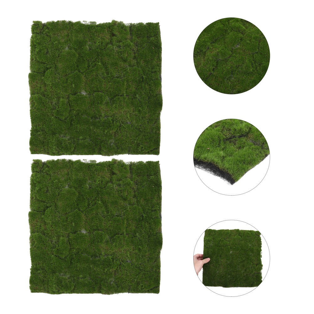 2Pcs Green Artificial Moss Sheets for Craft Decoration and Plant Arrangements gallery