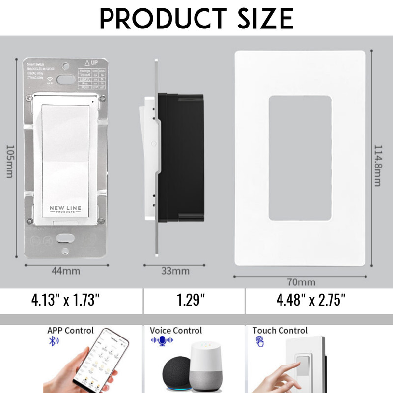 WiFi Bluetooth Smart Light Switch Voice & APP Control Compatible Alexa & Google gallery