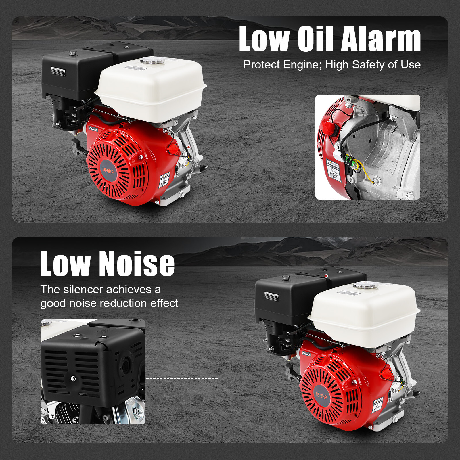 420 CC 15 Hp 4-stroke Gasoline Engine Horizontal Motor Cable Start 9700w gallery