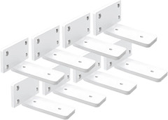 8 Pack Shelf Brackets White 4 Inch Floating Shelf Bracket 1/5 Inch Thick Heavy D