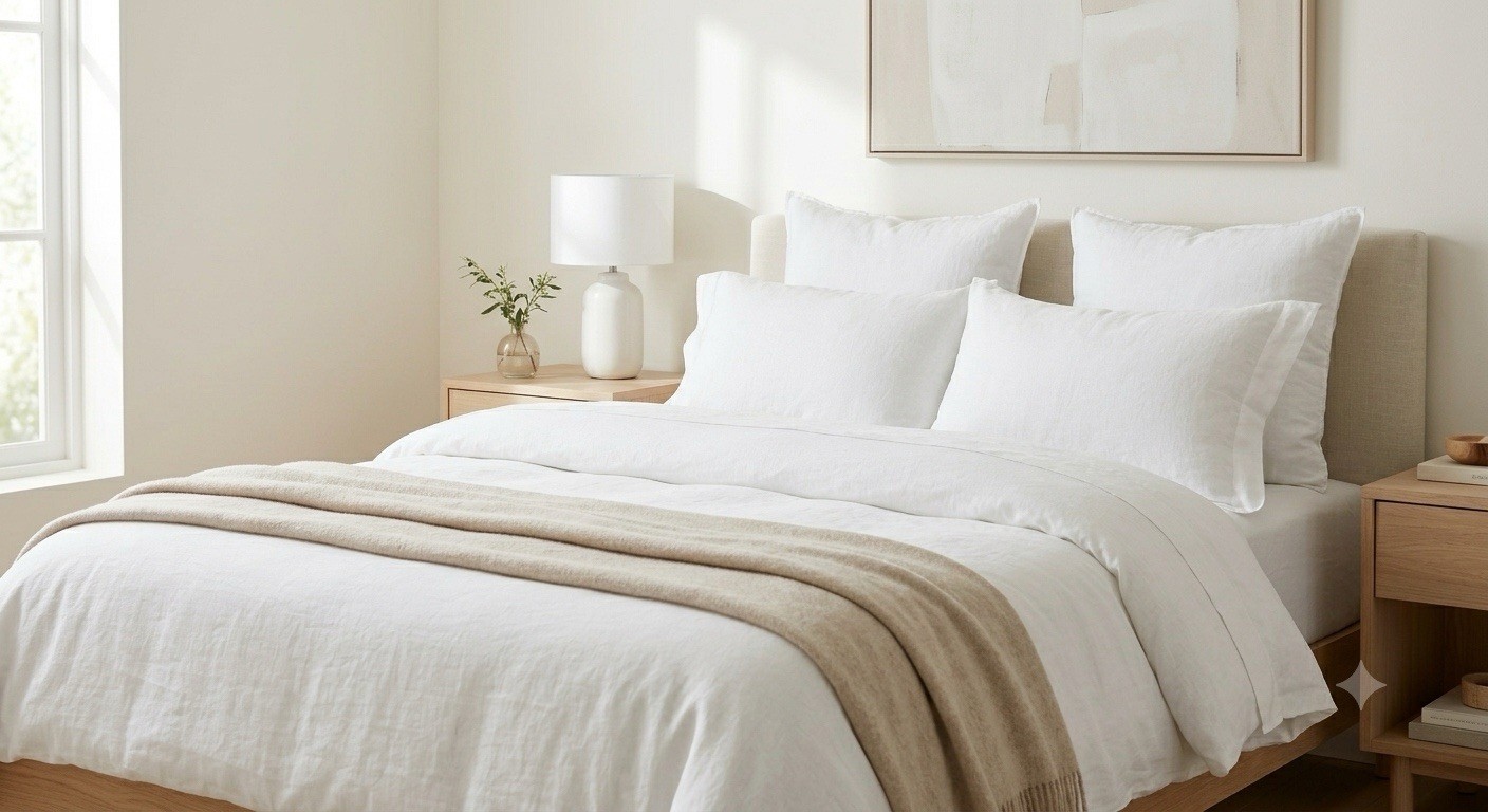 Pottery Barn Linen Duvet Cover Full/Queen 92X88 White Minimalist Luxury gallery