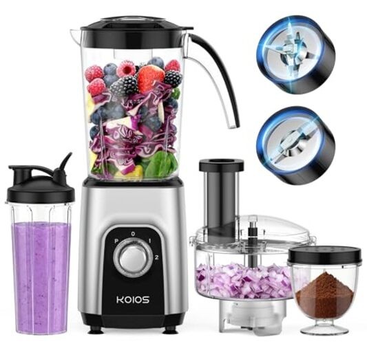 Blender/Food Processor Combo Max 1000W, 4 in 1 34oz Pitcher, 22oz Blending gallery