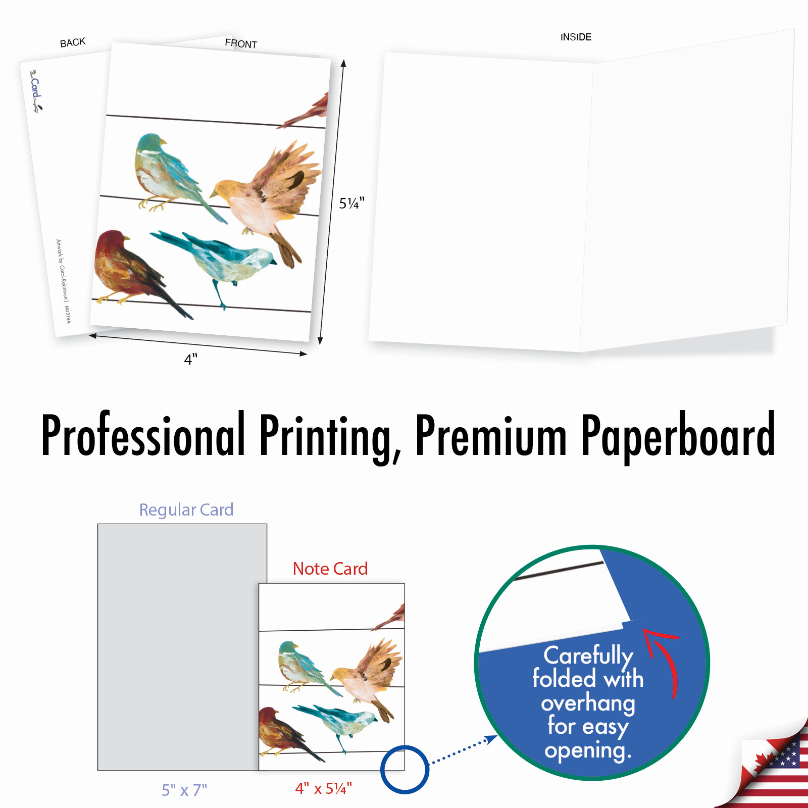 10 All Occasion Blank Cards Assortment - HIGH WIRE BIRDS M3318 gallery