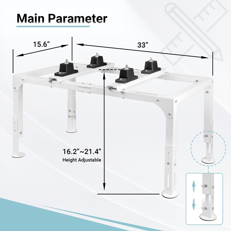 Eastrexon Mini Split Ground Stand, Adjustable 9,000-12,000 BTU, White gallery