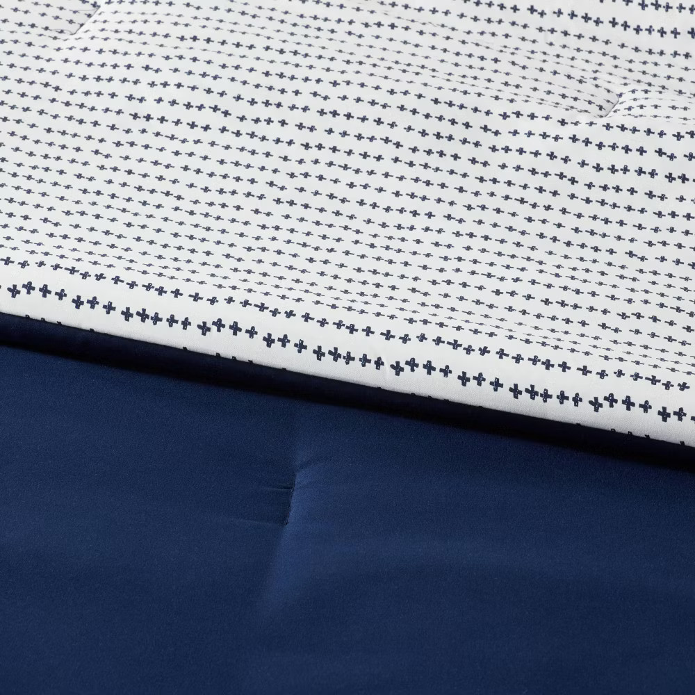 7pc Full Solid Microfiber Comforter & Sheets Set Navy/Gray - Room Essentials gallery
