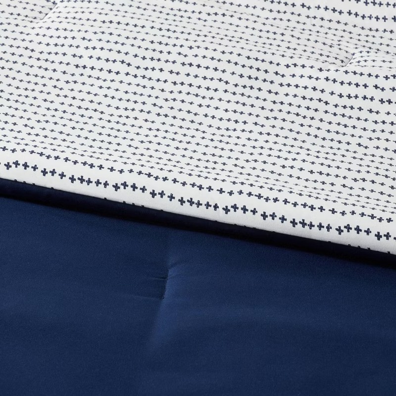 7pc Full Solid Microfiber Comforter & Sheets Set Navy/Gray - Room Essentials gallery