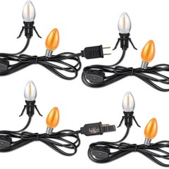Accessory Cord with Light Bulbs,Pumpkin Clip in Light Cord,Candelabra E12 Soc…