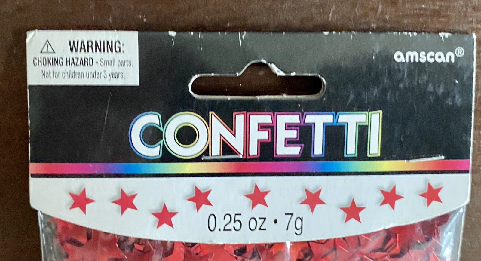 Amscan Metallic RED Star Shaped Confetti Pieces Table Party Decor, 7 Grams NOS gallery