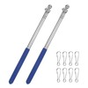 2-Pack Telescopic Handheld Flagpoles, 3.3ft/1m Stainless Steel Pole [Blue] gallery