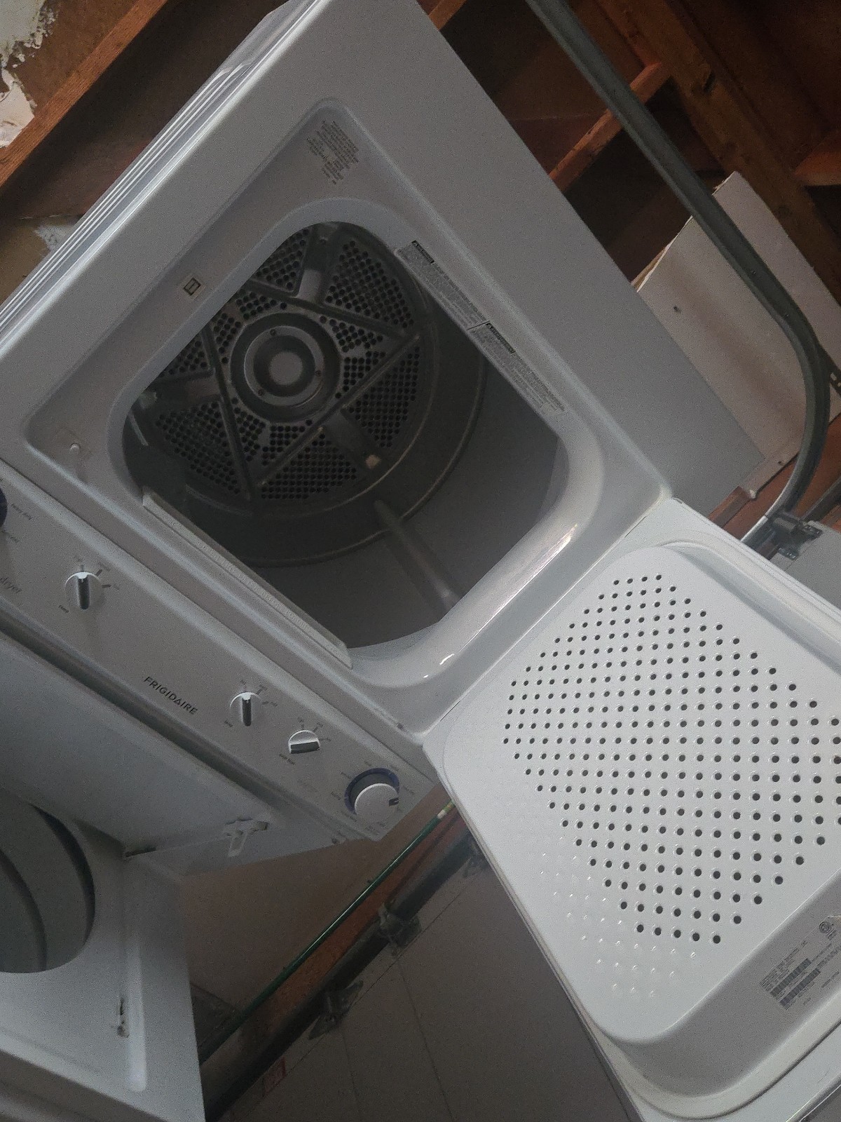 Frigidaire White Stacked Top-Load Washer & Dryer Unit, Electric, Stackable gallery