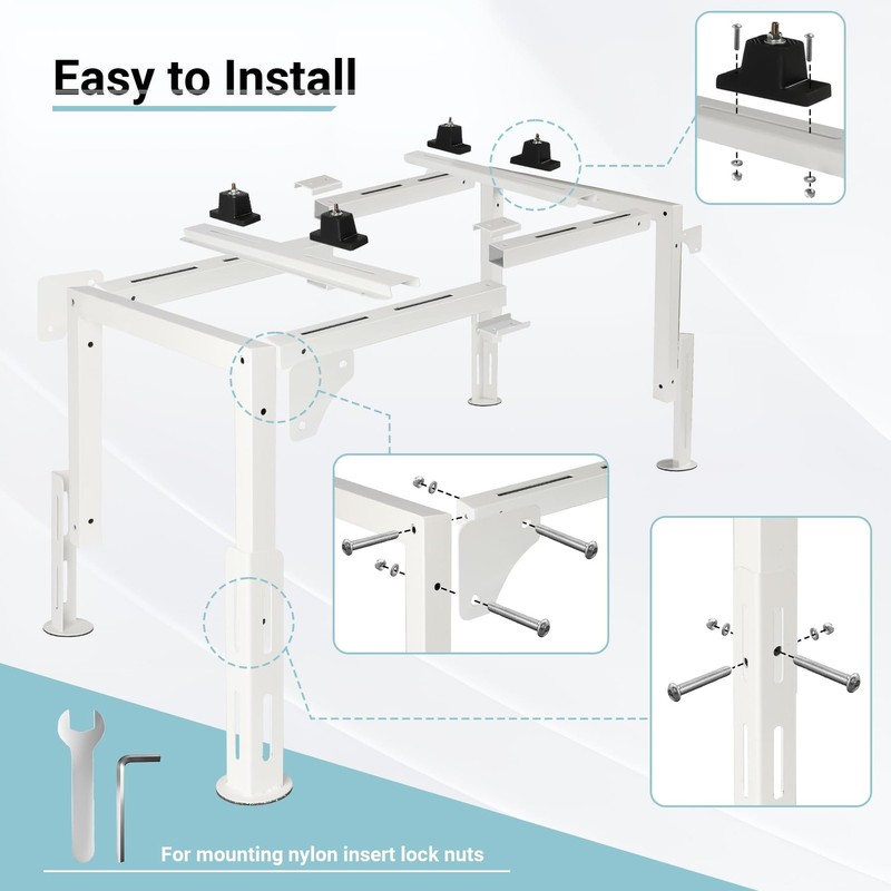 Eastrexon Mini Split Ground Stand, Adjustable 9,000-12,000 BTU, White gallery