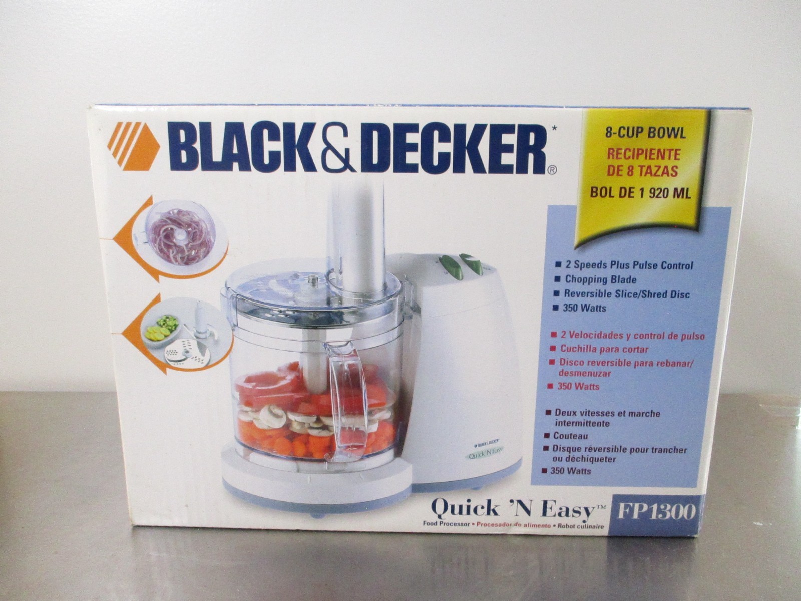 Black & Decker Quick N Easy Food Processor FP1300 8 Cup Bowl NEW - SEALED gallery