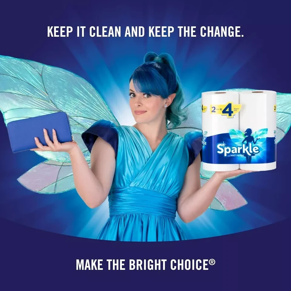 Sparkle Tear-A-Square Paper Towels, 2 Double Rolls = 4 Regular Rolls, 2 Count gallery