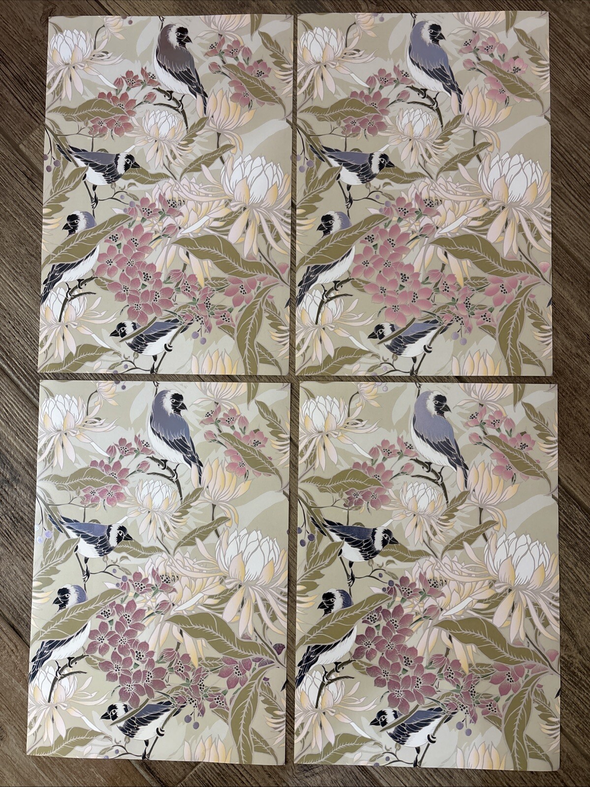 Main Street Wallpaper Sheet Birds Flowers Pink Crafts Arts Decor 11x16in Lot 4 gallery