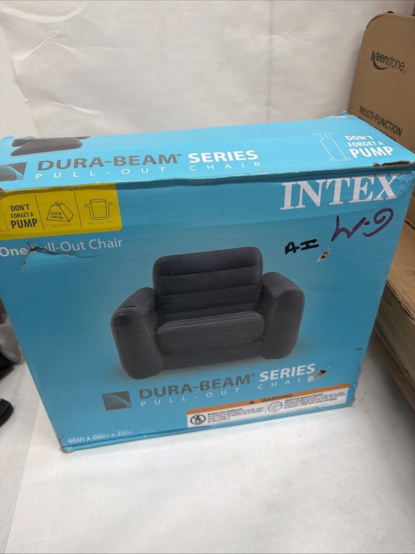 Intex Inflatable Pull Out Sofa Chair with Twin Sized Air Bed Mattress (Open Box) gallery