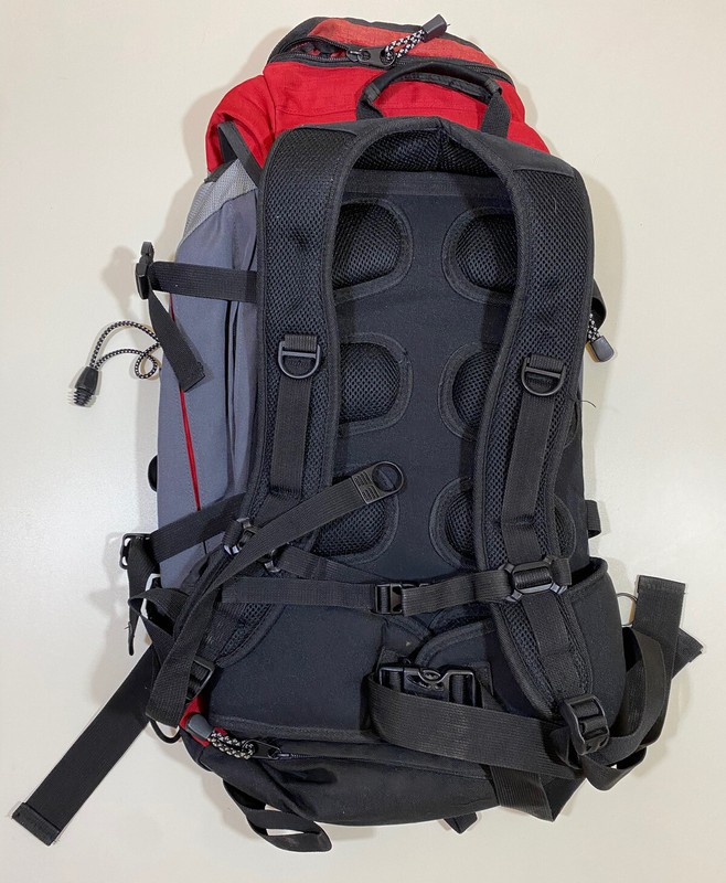 Black Red And Gray Backpack Hiking Pack Backpack with Rain Cover 3