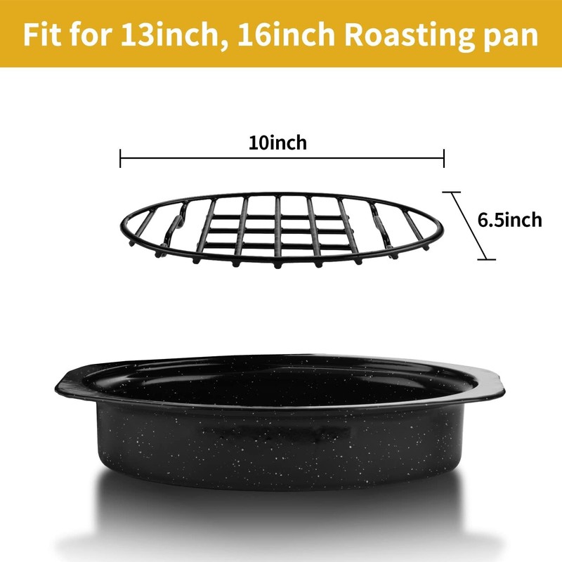 Roasting Rack, Black with Integrated Feet, Enamel Finished, Nonstick, (10”x6.5”) gallery