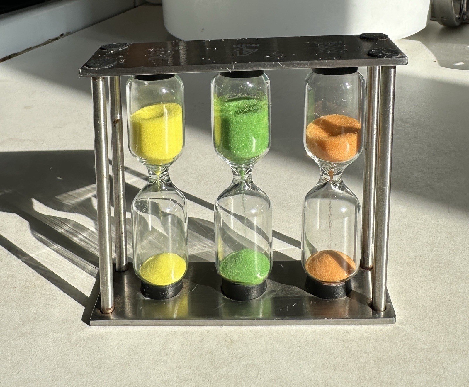Triple Hourglass Boiled Egg Tea Stainless Steel Sand Timer 3 4 5 Minutes gallery