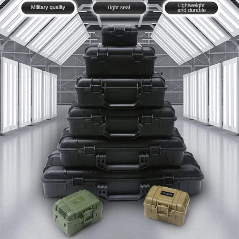 6 Sizes Black Hard Shell PP Toolbox Shockproof Portable Tool Storage Case gallery
