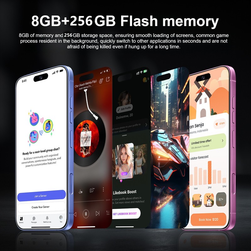 i16 Plus Factory Unlocked HD Smartphone Android 14 Dual SIM 8+256GB 8000mAh 6.8" gallery
