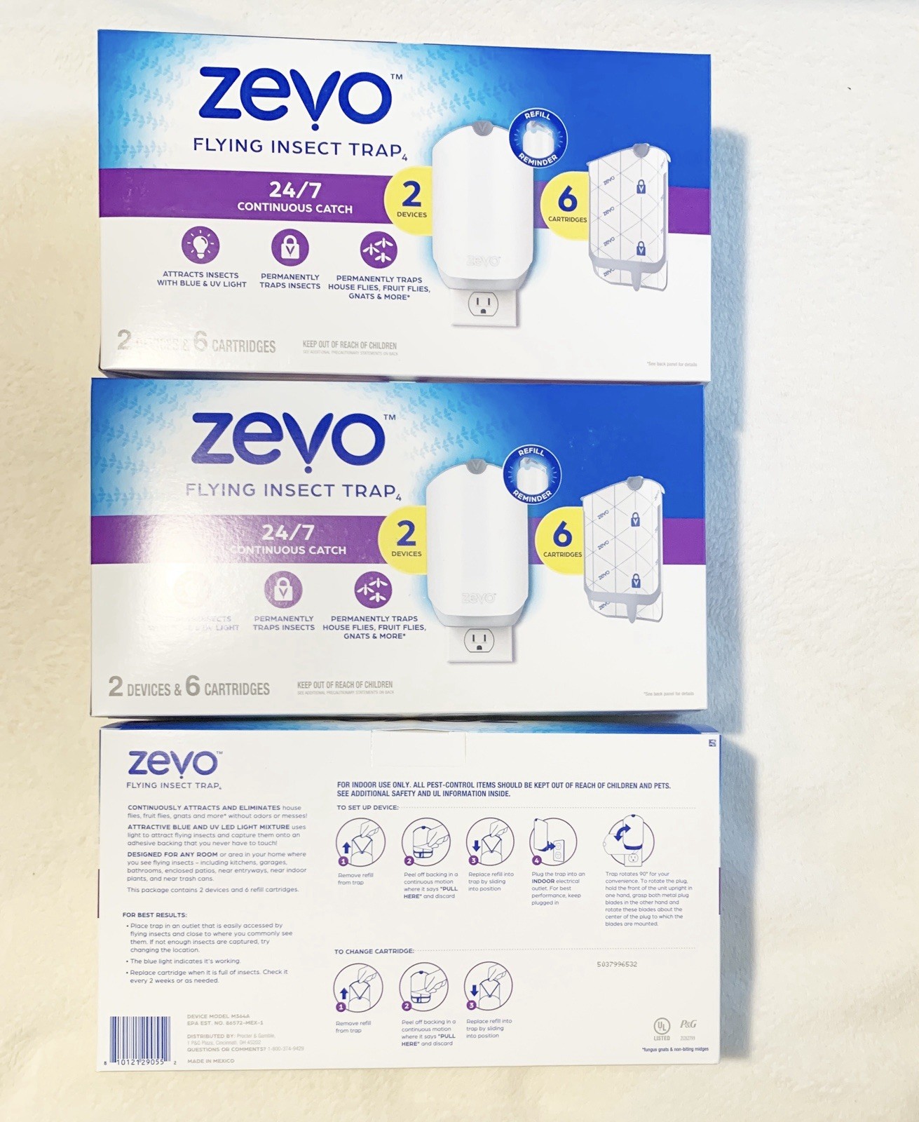 Zevo Flying Insect Trap Starter Kit 2 Devices + 6 Cartridges, 3 Available. gallery