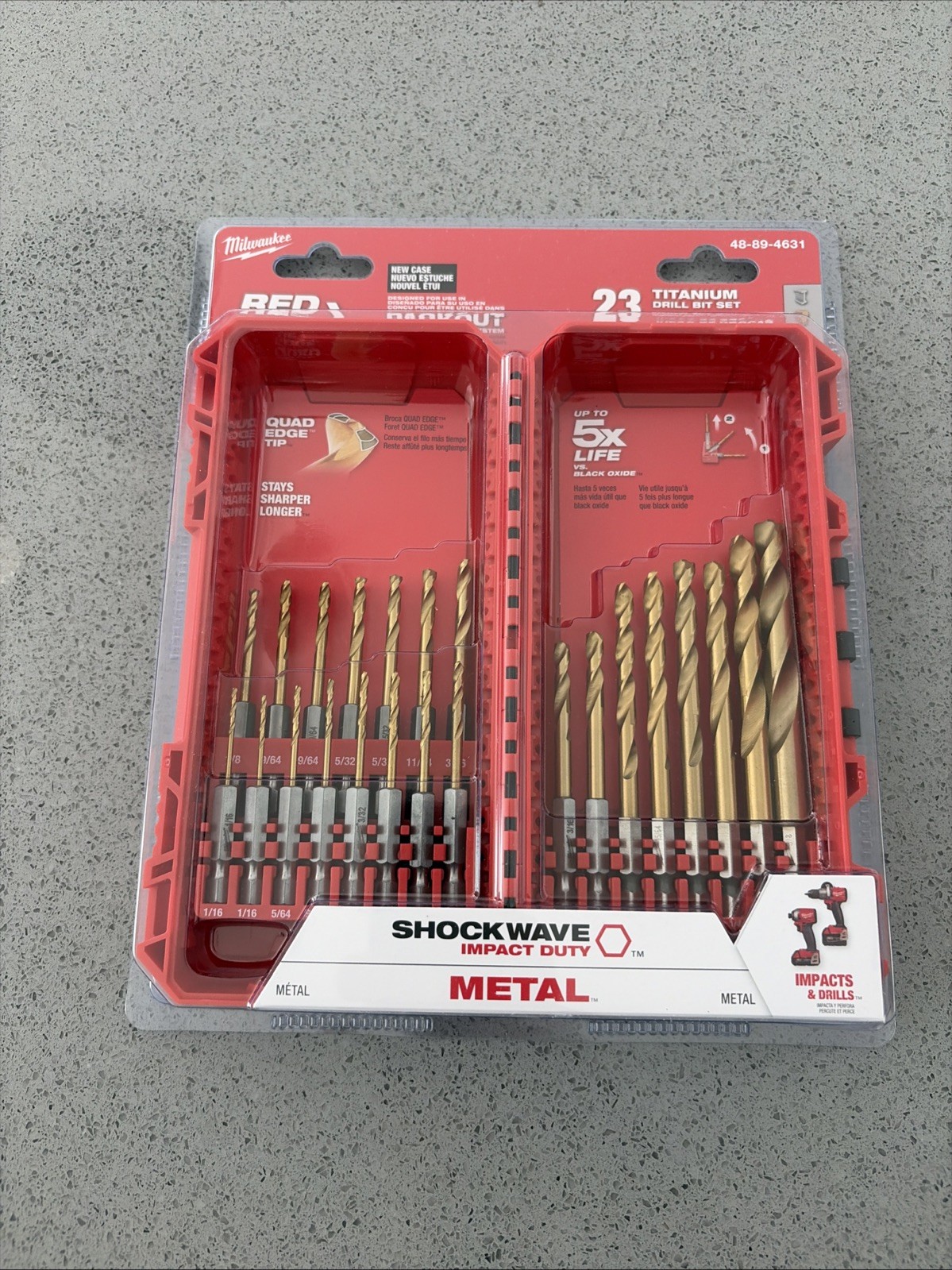 Milwaukee SHOCKWAVE IMPACT Titanium Drill Bit 23-Piece 48-89-4631 Red Helix gallery