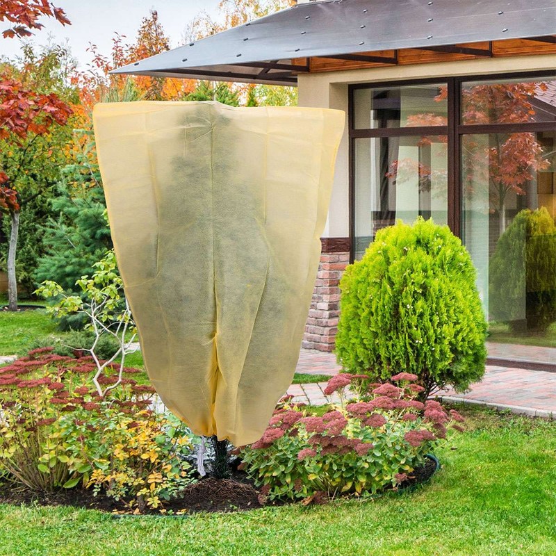 1/2PACK Reusable Plant Covers Freeze with Drawstring for Winter Frost Protection gallery