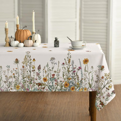 Rectangular Fall Tablecloth 60×84 Inch with Harvest Floral Design
