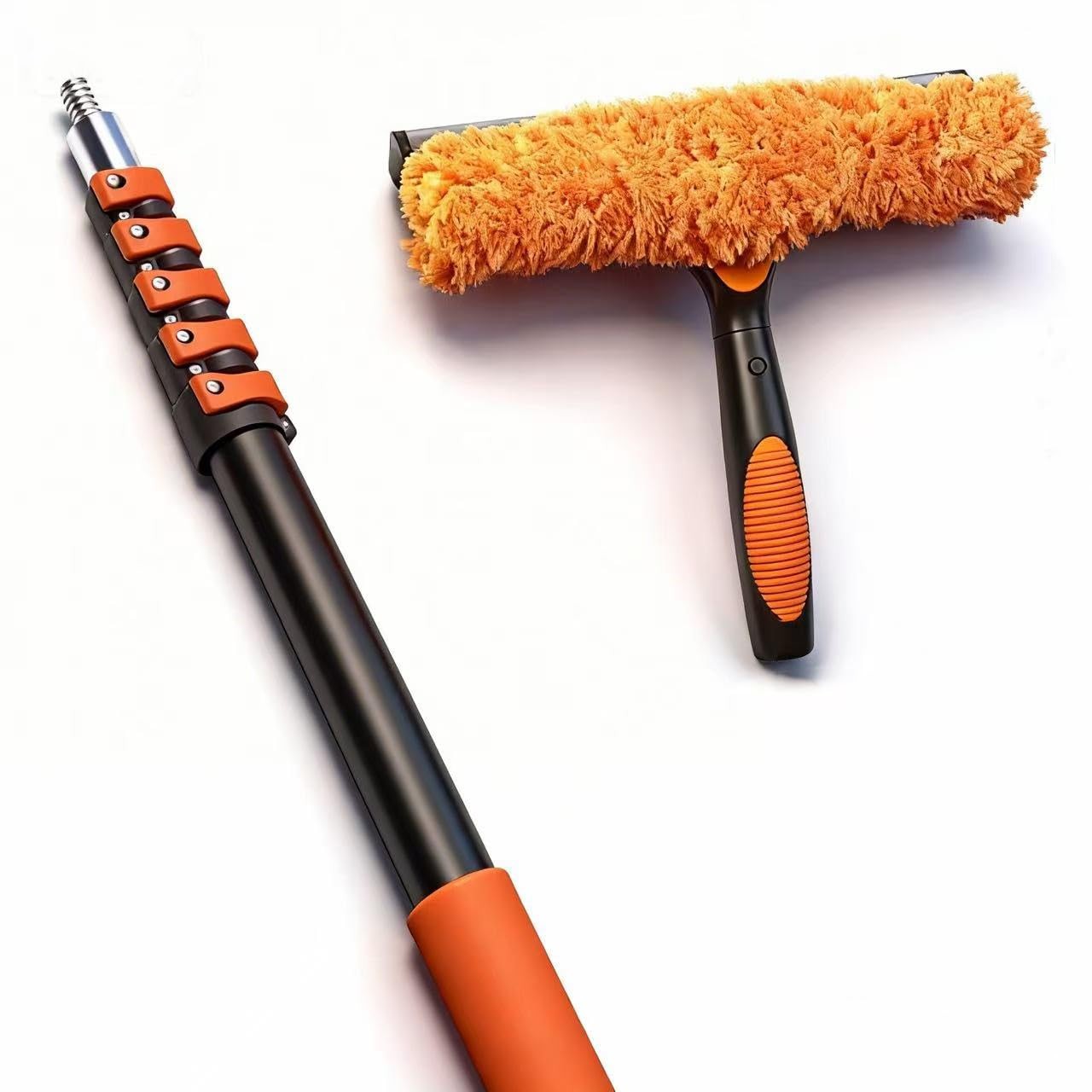 30FT High Window Cleaning Kit, 5-24 FT Telescoping Extension Pole with Dual A... gallery