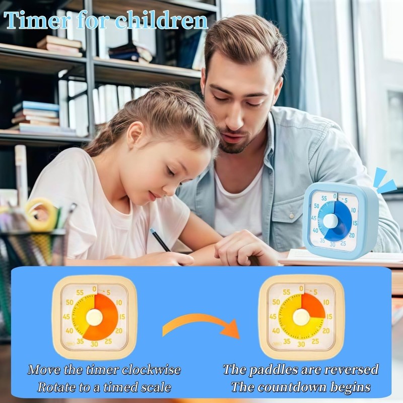 Visual Timer for Kids Home - 60 Minute Sky Blue gallery
