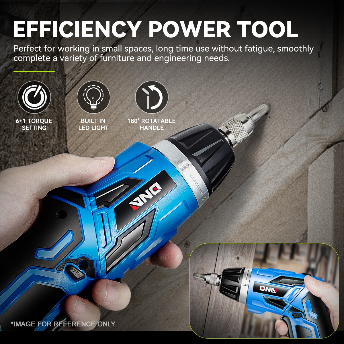 DNA Motoring Rechargeable 3.6V Cordless Electric Screwdriver Tool Kit Set Blue gallery