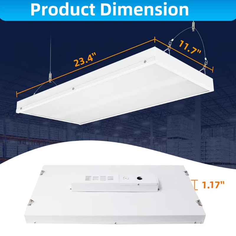 8Pack- 100W 100-277V LED Linear High Bay Commercial Hanging Shop Light Fixture gallery