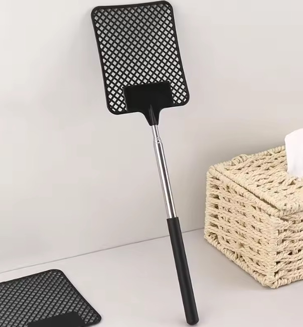 1 pc Black Creative Fly Swatter Stainless Steel Extendable Mosquito Swatter Tool gallery