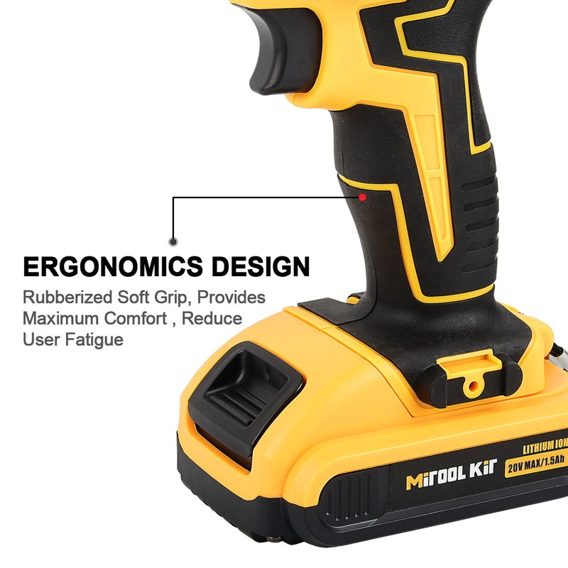 Cordless Screwdriver Drill Kit Electric Rechargeable Power Tool Set W/2 Battery gallery