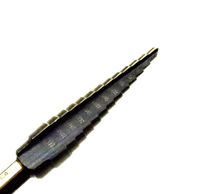 2PC HSS Titanium Step Drill Bit SAE 1/8" to 1/2" 13 Steps Hex Shank 1/4" 500711A gallery