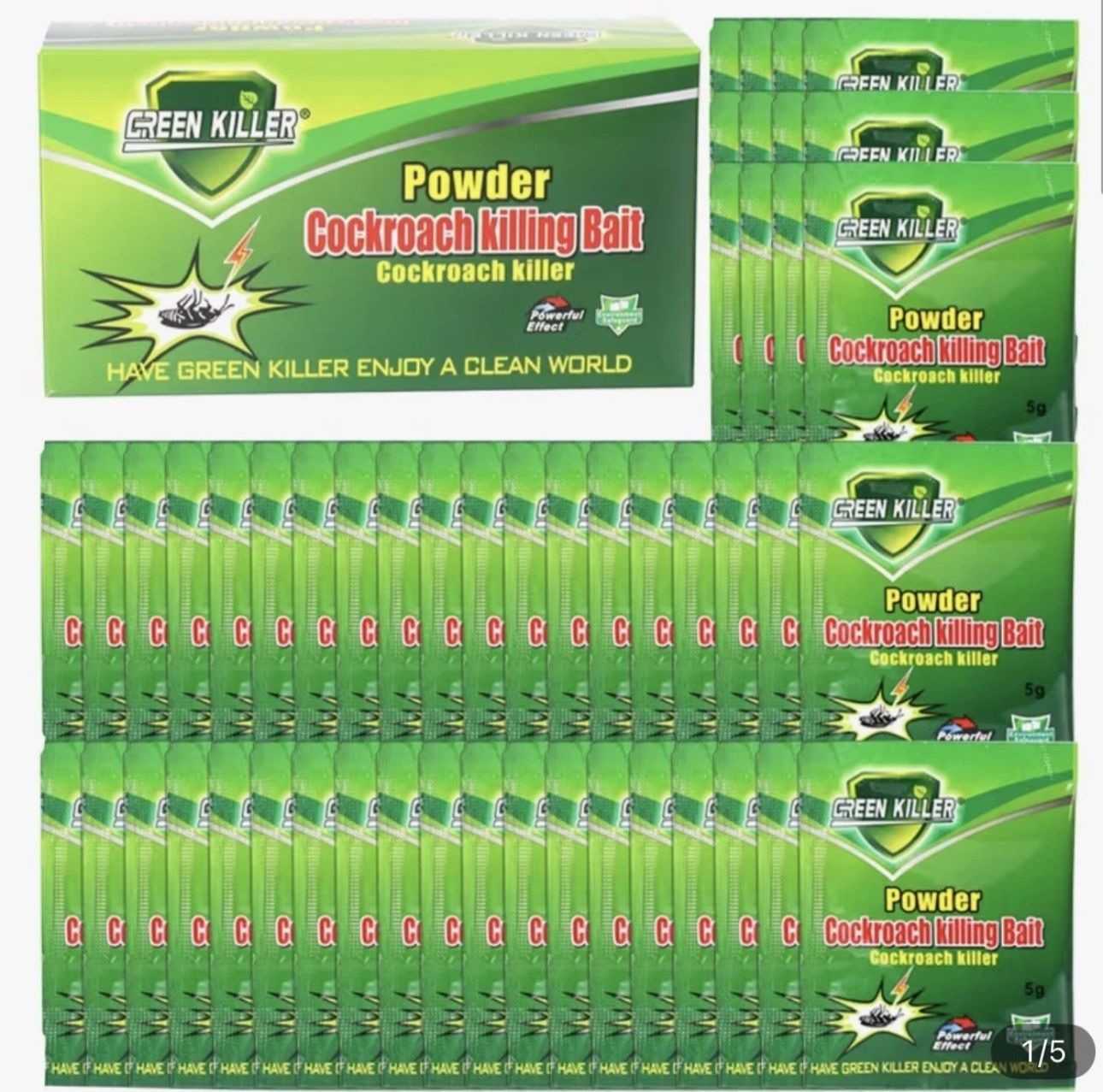 Cockroach killing Bait powder 10 packets poison kills insects Ants bugs… gallery