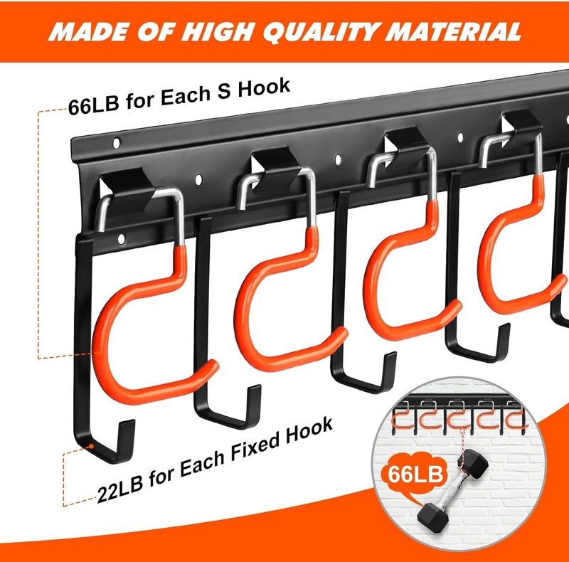 Adjustable Garage Tool Organizer - Wall-Mount, 66 lb Capacity, Iron Construction gallery