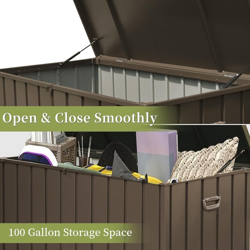 Waterproof Outdoor Storage Deck Box 200 Gallon Patio Storage Bin Dark Brown gallery