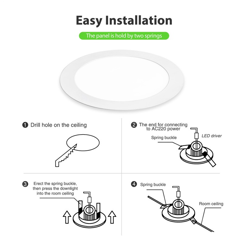 24Pack 4Inch LED Ceiling Lights Ultra-Thin Recessed Retrofits Kit 6000K Daylight gallery
